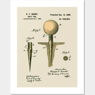 Golf Tee - Patent Design Posters and Art